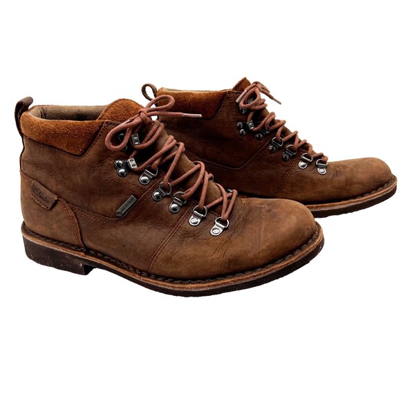 Clarks Mens Lawes High GTX Brown Lea Hiking , Cushion Soft Sz 10 - Picture 1 of 10